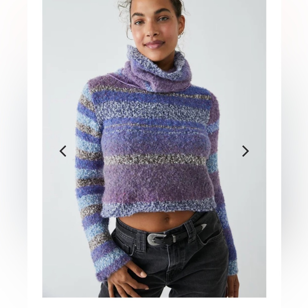 Free People My Girl Turtleneck Midnight Combo XS NWT